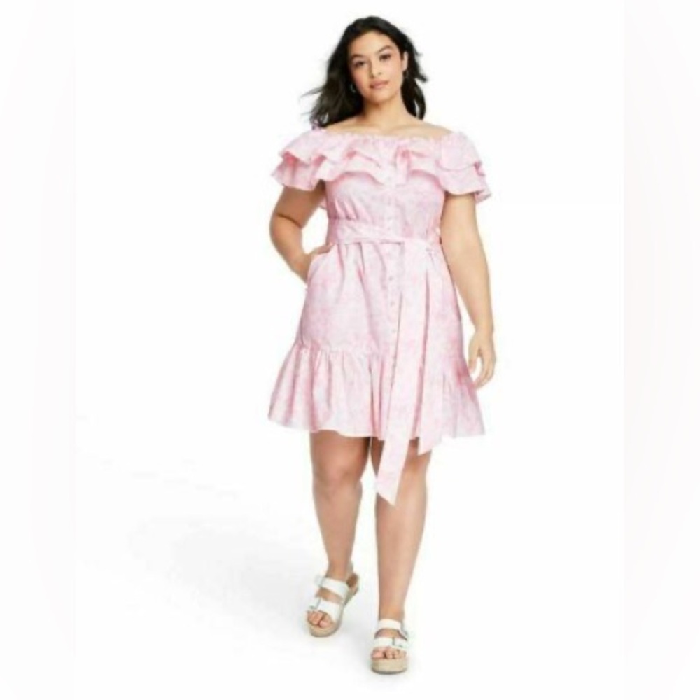 NWT. Lisa Marie Fernandez for Target. Floral Print Pink Dress. Size 1X.